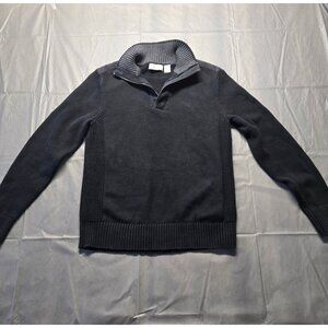 Calvin Klein Quarter Zip Classic Fit Sweater Ribbed Mens Sz S/P